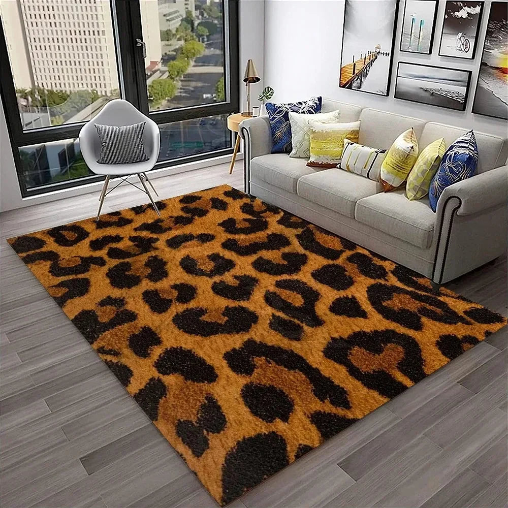 Leopard Print Area Rug for Bedroom & Living Room