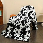 Soft Cow Print Flannel Throw Blanket