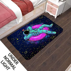 Neon Astronaut Non-Slip Area Rug
