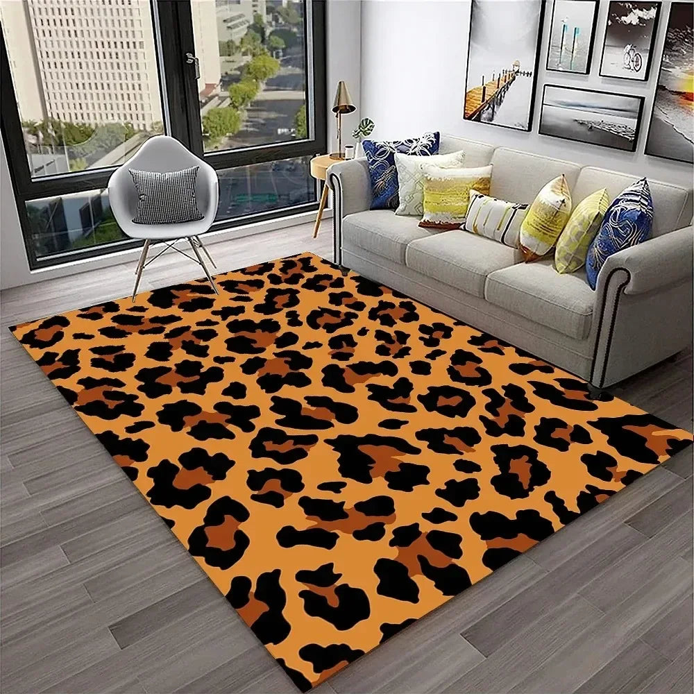 Leopard Print Area Rug for Bedroom & Living Room