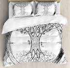 Sun and Moon Duvet Cover Black and White Bedding Soft Tree of Life All Galaxy Stars Mandala Tribal Quilt Cover Decor for Women