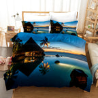 Tropical Island & Palm Tree Duvet Cover Set