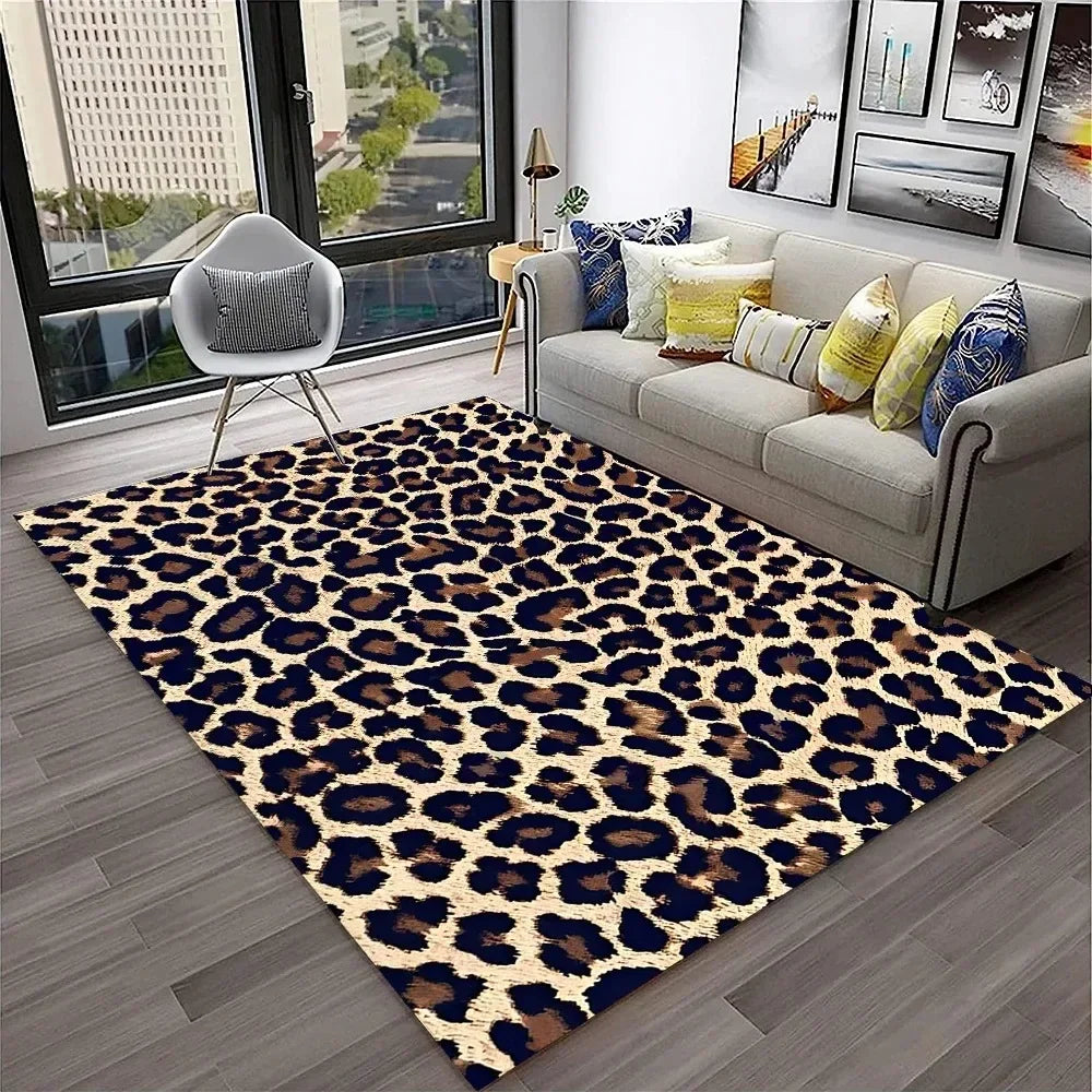 Leopard Print Area Rug for Bedroom & Living Room