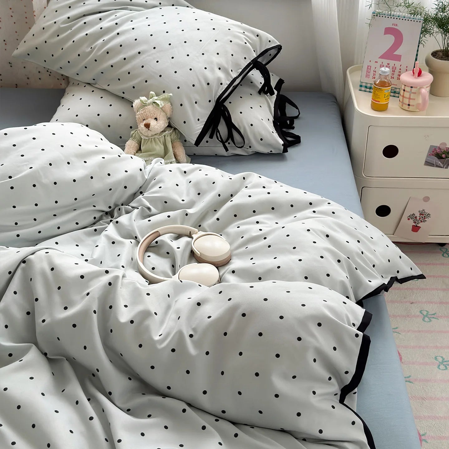 Ins Nordic Bedding Set Simple Style Striped Duvet Cover Set Soft Flat Sheet Single Twin Size Double Bed Sheet Set For Bedroom