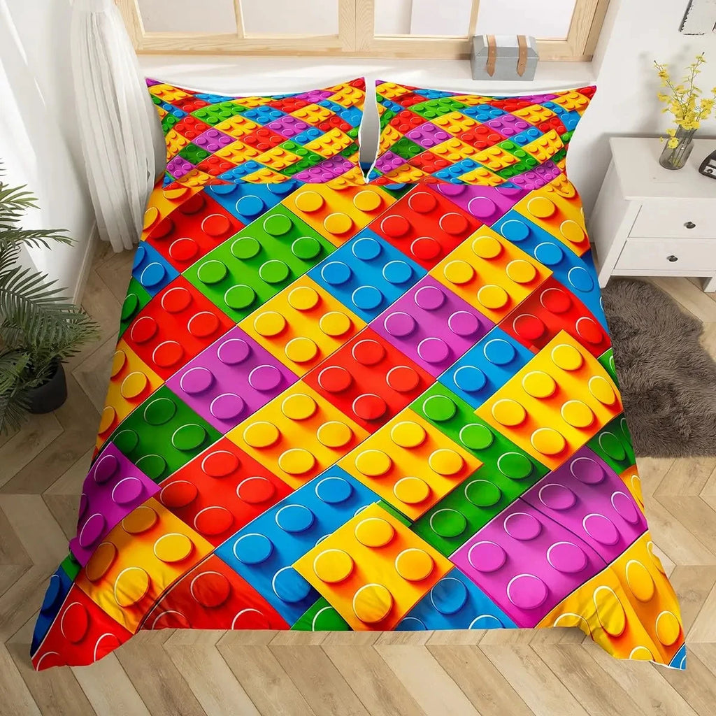 Colorful Building Blocks Kids Duvet Cover Set