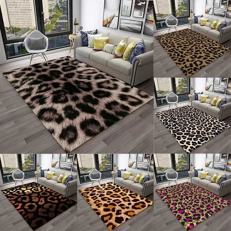 Leopard Print Area Rug for Bedroom & Living Room