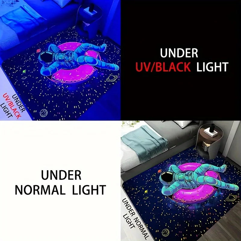 Neon Astronaut Non-Slip Area Rug