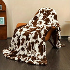 Soft Cow Print Flannel Throw Blanket