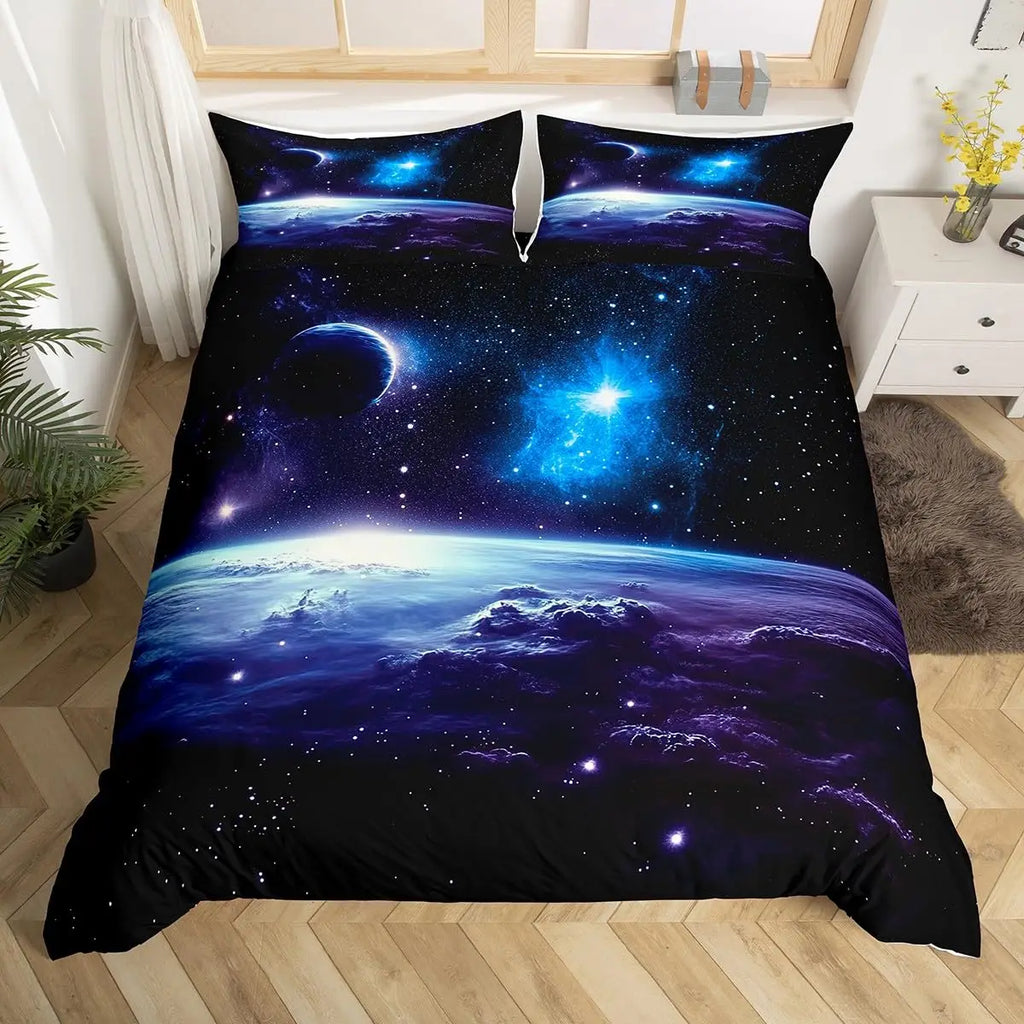 Galaxy Duvet Cover Starry Sky Bedding Set Twin Full Queen King Mysterious Outer Space Comforter Cover For Boys Girl Room Dorm