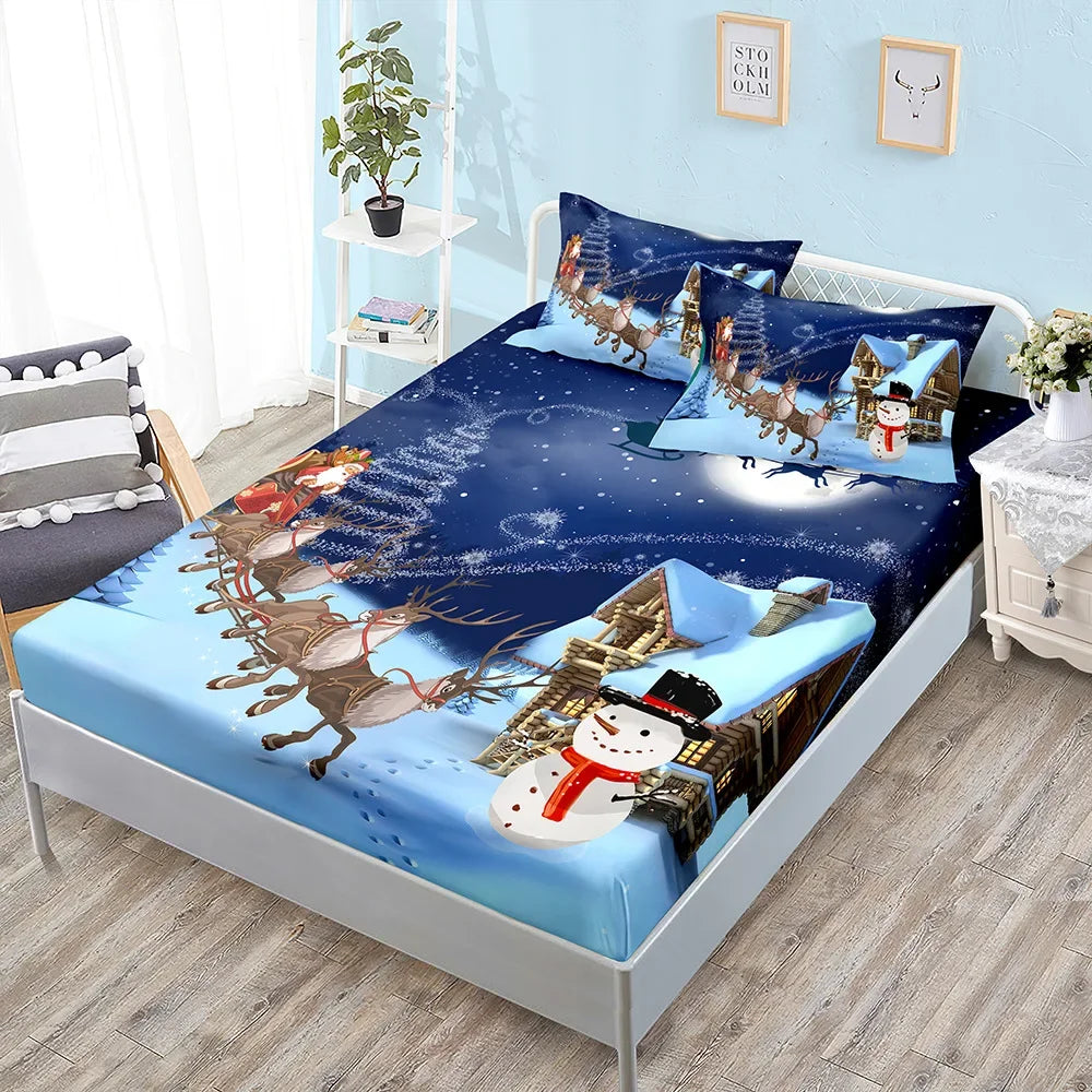 Christmas Snowflake Fitted Sheet Set