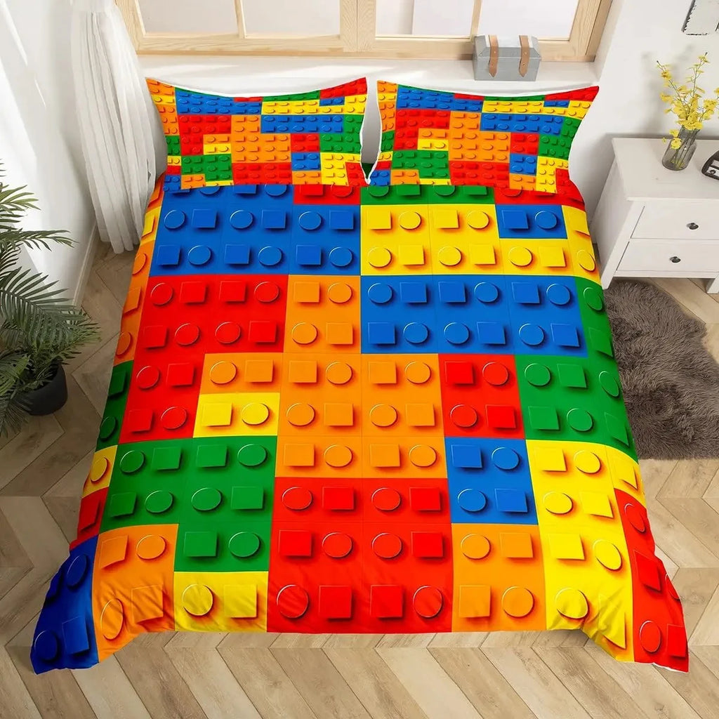 Colorful Building Blocks Kids Duvet Cover Set