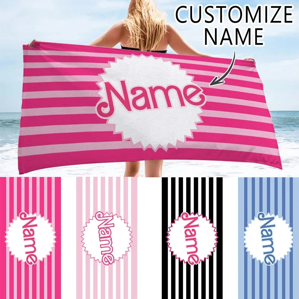Custom Bath Beach Towel Funny Photo Name Color Customization Microfiber Outdoor Swimming Gifts Hotel Logo Bulk Orders Wholesale