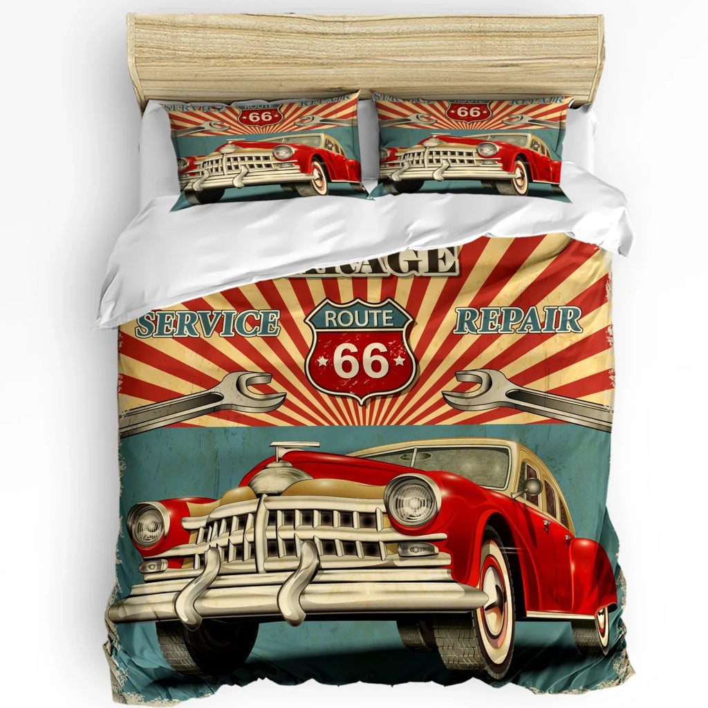 Surf Bedding Set For Bedroom Bed Home Hippie Classic Old Bus with Surfboard Freedom Holida Duvet Cover Quilt Cover Pillowcase
