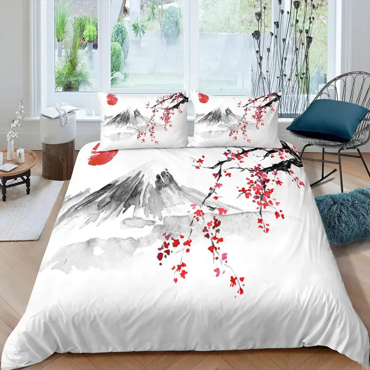 Mount Fuji & Cherry Blossom Duvet Cover Set