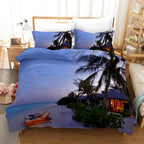 Tropical Island & Palm Tree Duvet Cover Set