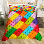 Colorful Building Blocks Kids Duvet Cover Set