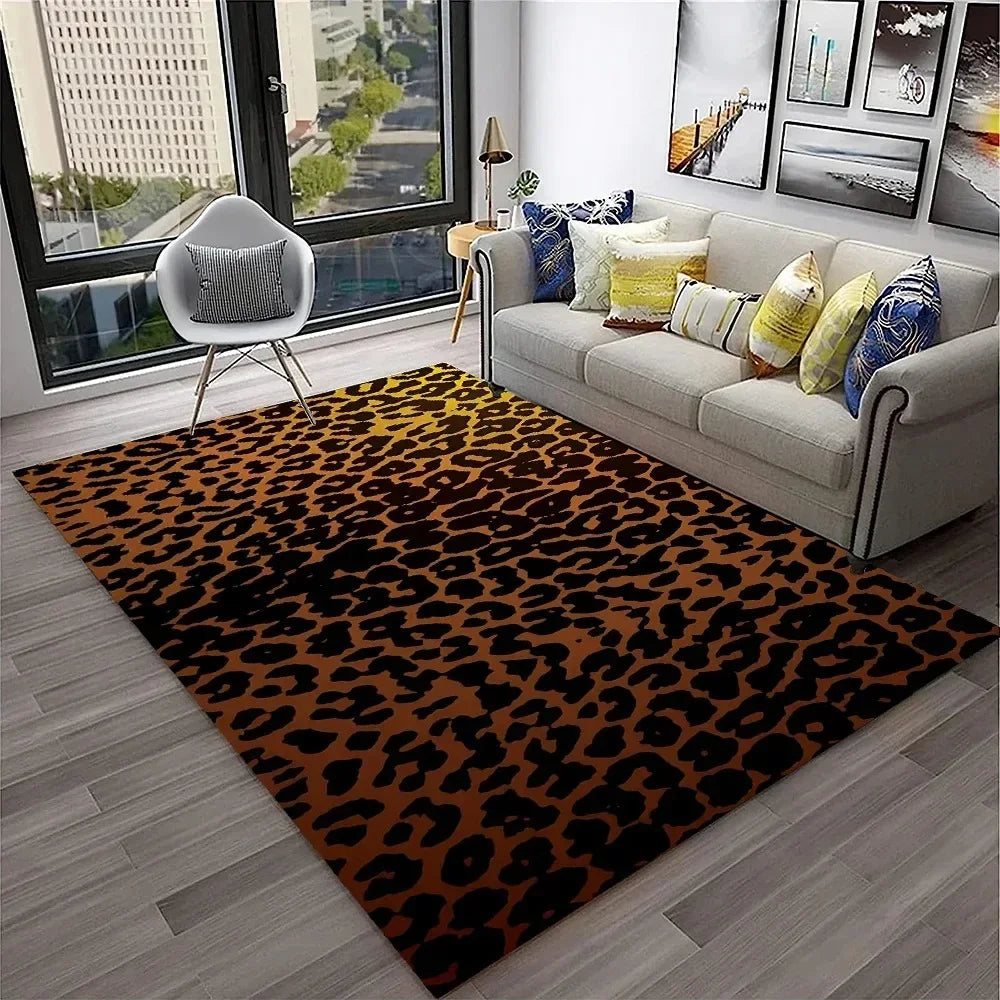 Leopard Print Area Rug for Bedroom & Living Room