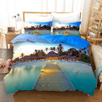 Tropical Island & Palm Tree Duvet Cover Set