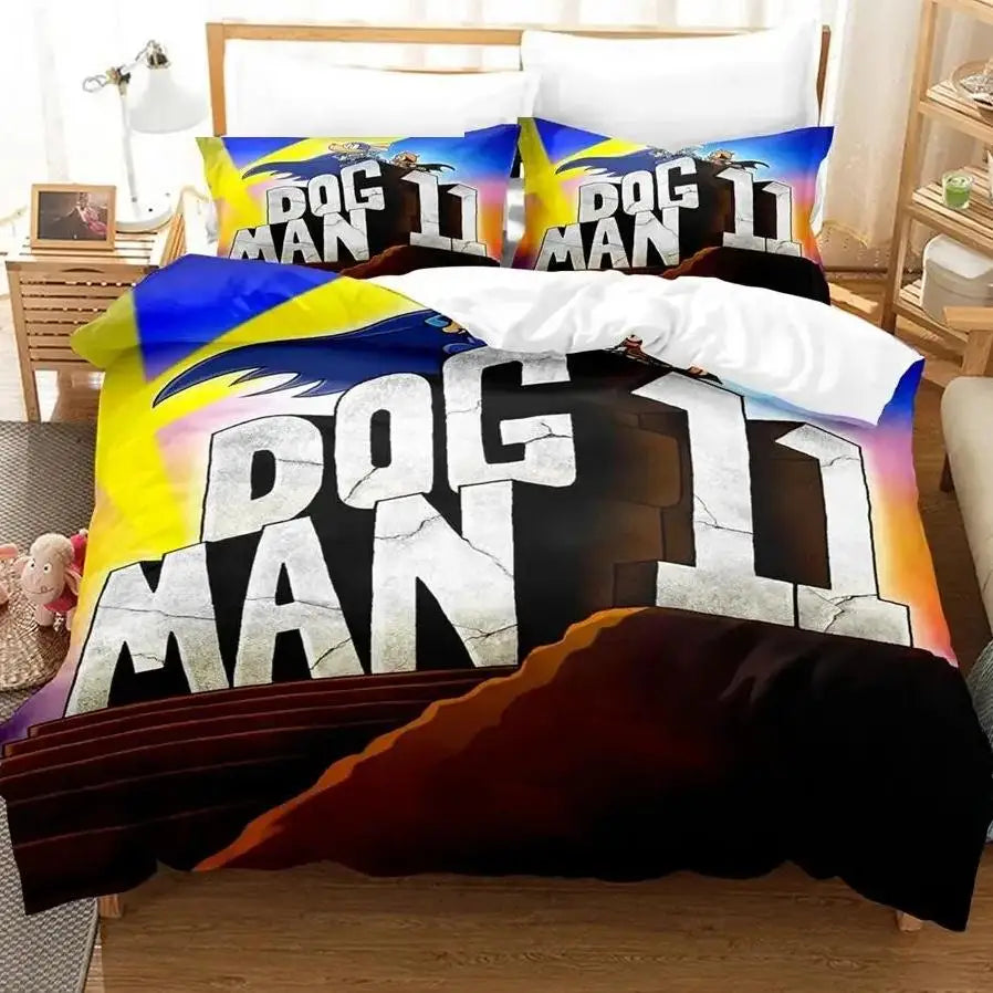 Cartoon Dog & Hero Kids Duvet Cover Set