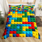 Colorful Building Blocks Kids Duvet Cover Set