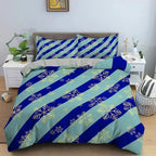TOP Stripe Geometric Bedding Set Breathable Duvet Cover With Pillowcase Adults Queen King Size Quilt Cover Home Textiles