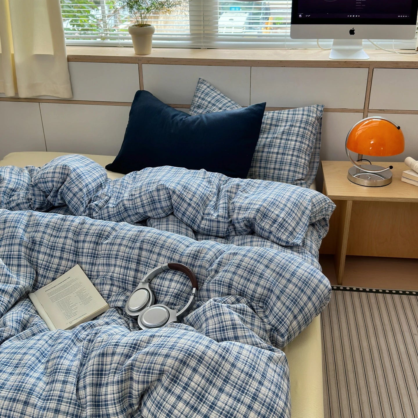 Ins Nordic Bedding Set Simple Style Striped Duvet Cover Set Soft Flat Sheet Single Twin Size Double Bed Sheet Set For Bedroom