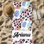 Customized Name Beach Towel 2024 New Bath Towels Stripe Printed Polyester Microfiber Towel Bath Towel Hot Sale Towel for Gift
