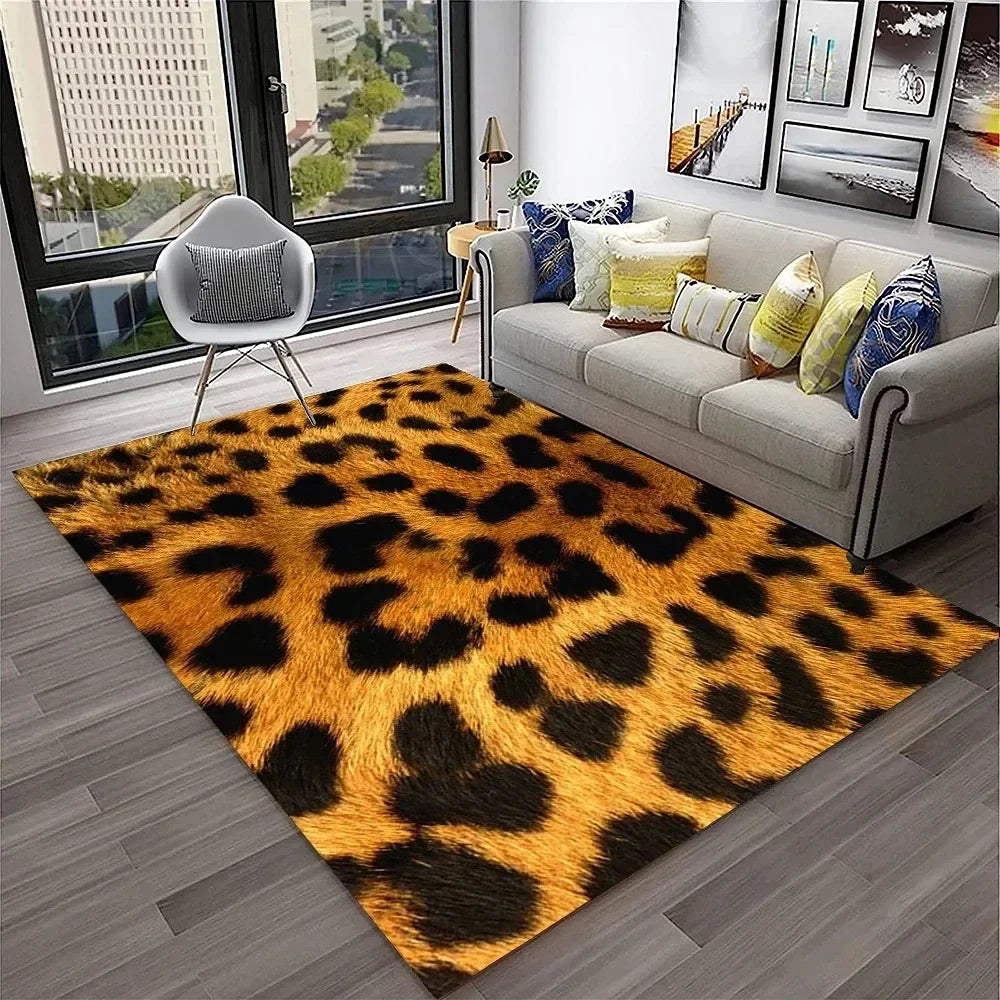 Leopard Print Area Rug for Bedroom & Living Room