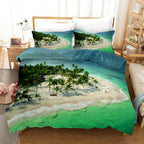 Tropical Island & Palm Tree Duvet Cover Set