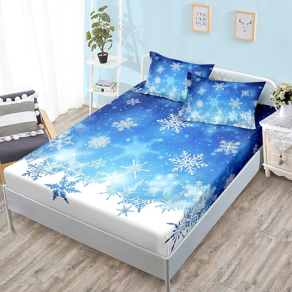 Christmas Snowflake Fitted Sheet Set