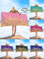 Custom Photo & Name Microfiber Beach Towel