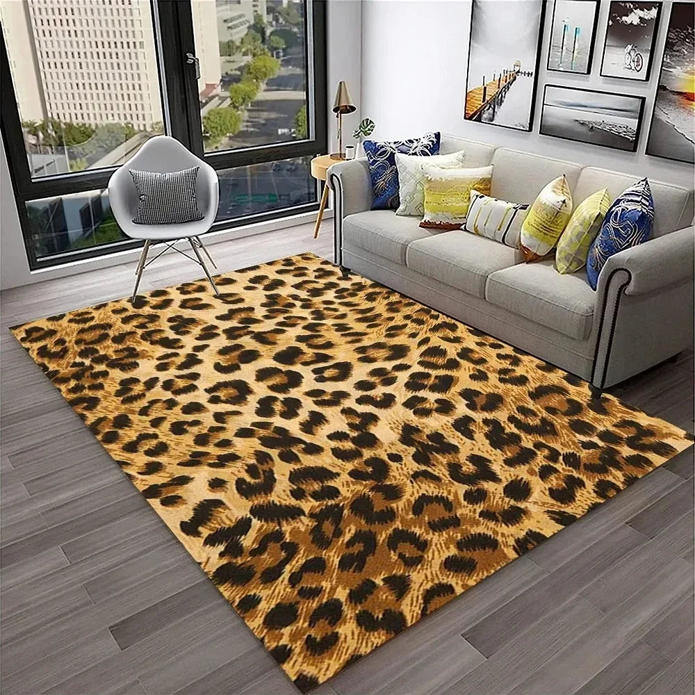 Leopard Print Area Rug for Bedroom & Living Room