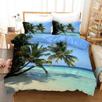 Tropical Island & Palm Tree Duvet Cover Set