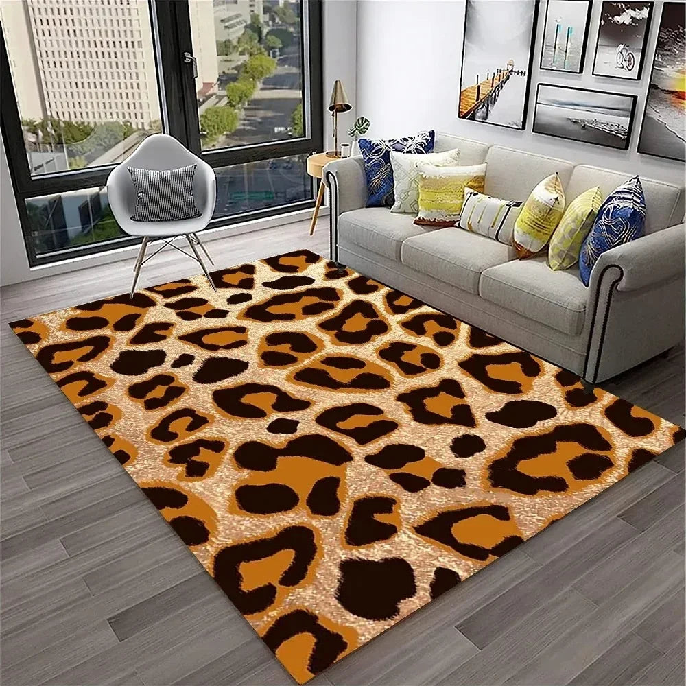 Leopard Print Area Rug for Bedroom & Living Room