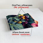 Floral & Leaf Digital Print Duvet Cover Set