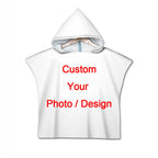 Customization Photo Beach Towels Bath Towels Quick Dry Hooded Cloak Adult Kids Poncho Parent-Child Bathrobe for Swimming Surf