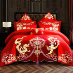 100/140CT Long-staple cotton Chinese-style wedding festive 4-pcs duvet cover set a witness to marriage and love, home decoration