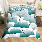 Ginkgo Leaf Duvet Cover Queen Natural Botanical Bedding Set Plants Rustic Farmhouse Comforter Cover Abstract Leaves Quilt Cover