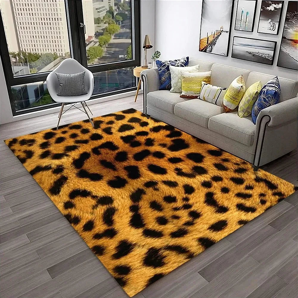 Leopard Print Area Rug for Bedroom & Living Room
