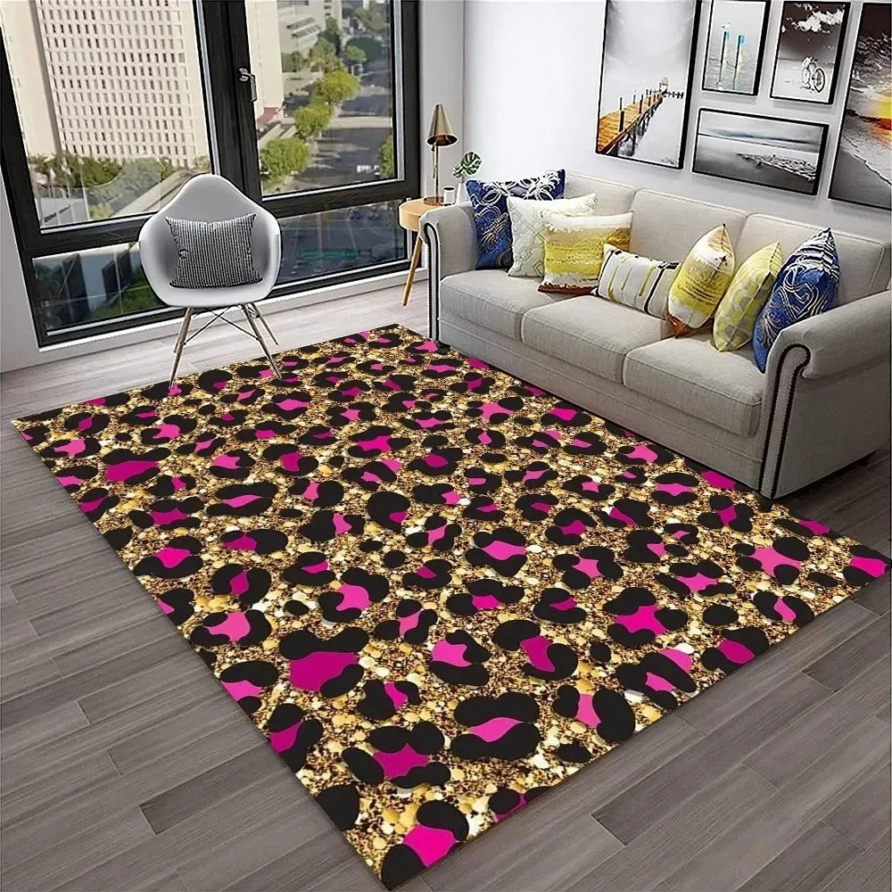 Leopard Print Area Rug for Bedroom & Living Room