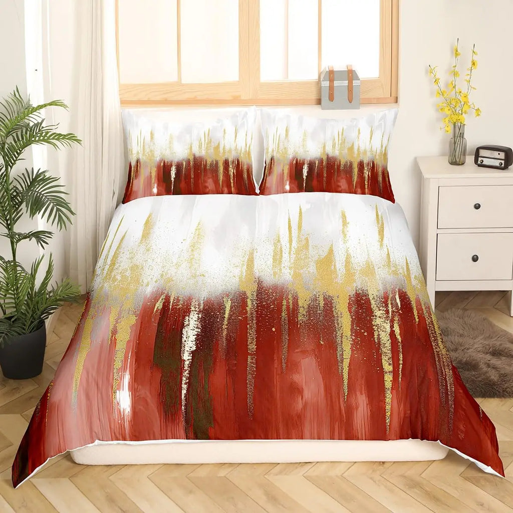 Rainbow Stripes Duvet Cover King Queen Visual Abstraction Bedding Set Optical Illusion Comforter Cover Geometric Quilt Cover