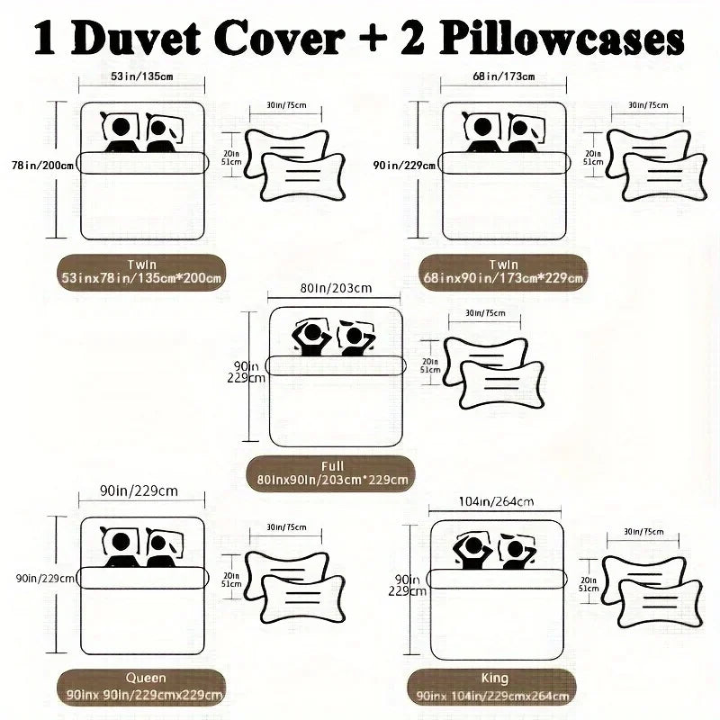 Grey & Black Pattern King Duvet Cover Set