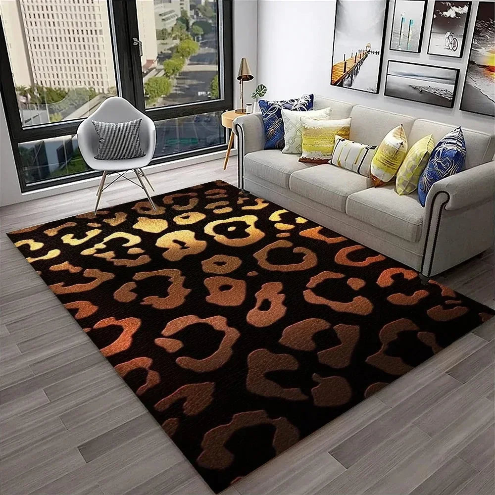 Leopard Print Area Rug for Bedroom & Living Room