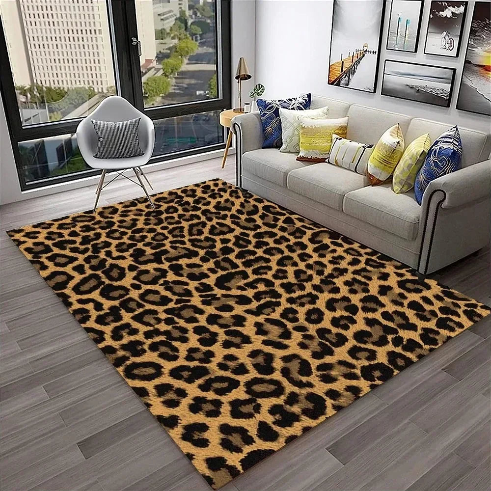 Leopard Print Area Rug for Bedroom & Living Room