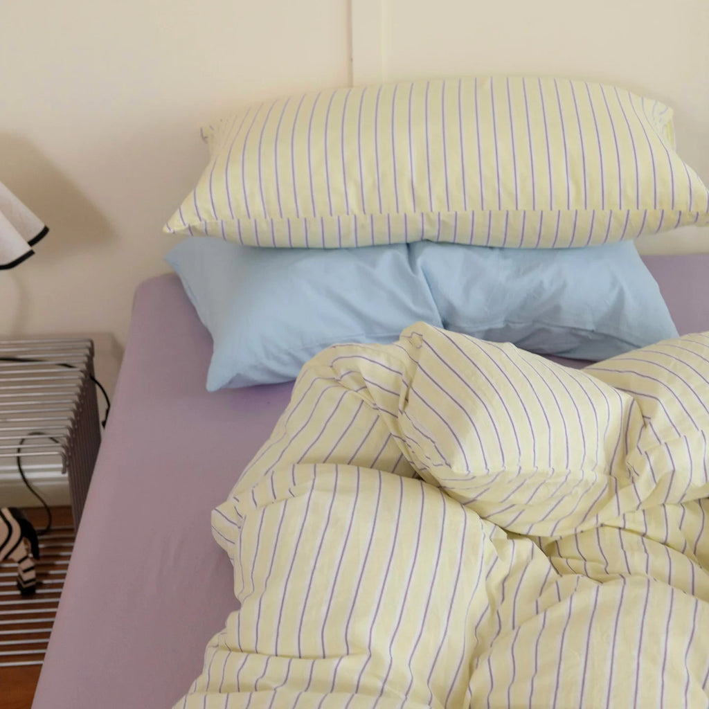 Ins Nordic Bedding Set Simple Style Striped Duvet Cover Set Soft Flat Sheet Single Twin Size Double Bed Sheet Set For Bedroom