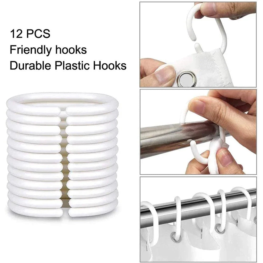 Custom Photo Waterproof Shower Curtain with Hooks