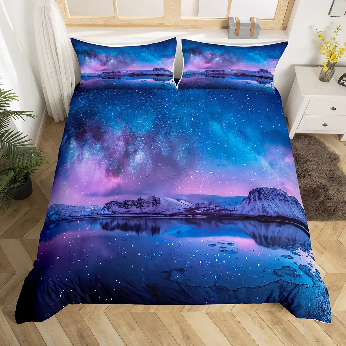Galaxy Duvet Cover Starry Sky Bedding Set Twin Full Queen King Mysterious Outer Space Comforter Cover For Boys Girl Room Dorm