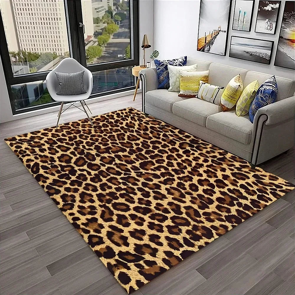 Leopard Print Area Rug for Bedroom & Living Room