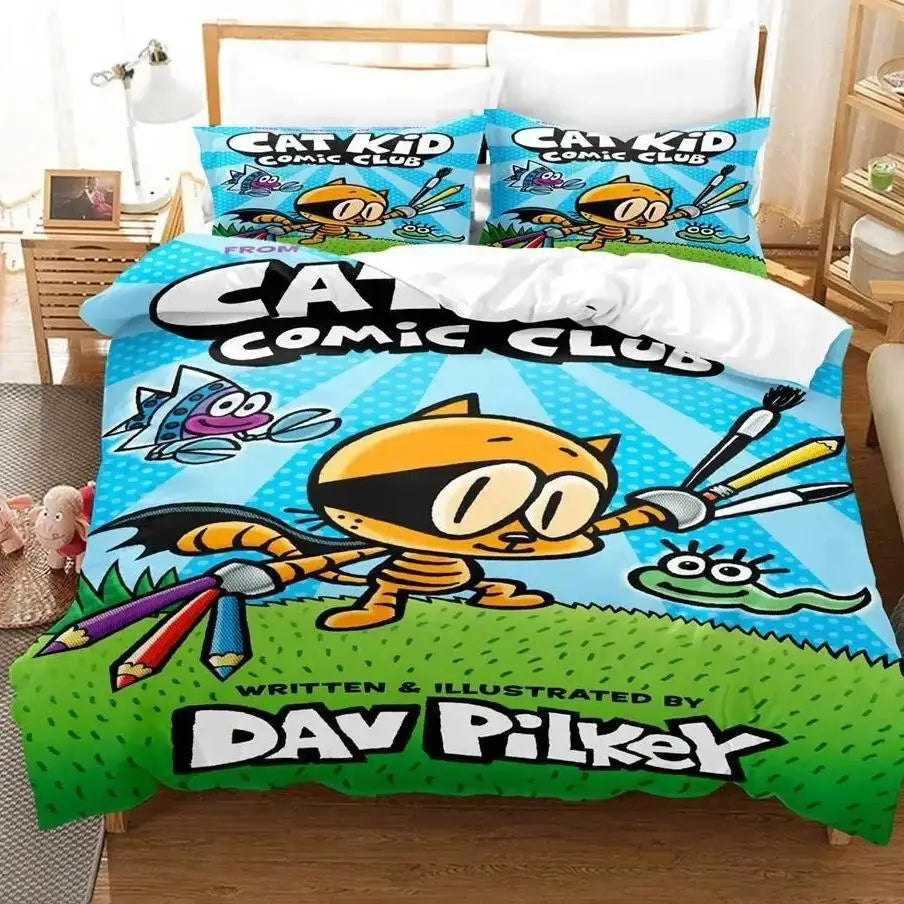 Cartoon Dog & Hero Kids Duvet Cover Set