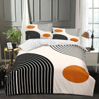 Mid Century Modern Duvet Cover Set King Abstract Geometric Balance Shapes Rainbow Sun Circles Boho Comforter Cover Bedding Sets